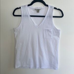 500 Denim Maison Cinqcent White Pima Cotton V-Neck Tank Top